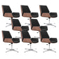 Contemporary Managers Chair Faux Leather and Chrome Frame Desk Chair Black 8 Piece Set Casters Not Included Clearhalo 'furn' 'furn_office_chair' 'Furniture' 'Office Chairs' 'Office Furniture' 'office_chair' 6536772