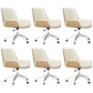 Contemporary Managers Chair Faux Leather and Chrome Frame Desk Chair Beige 6 Piece Set Casters Included Clearhalo 'furn' 'furn_office_chair' 'Furniture' 'Office Chairs' 'Office Furniture' 'office_chair' 6536775