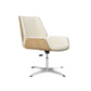 Contemporary Managers Chair Faux Leather and Chrome Frame Desk Chair Beige 1 Piece Casters Not Included Clearhalo 'furn' 'furn_office_chair' 'Furniture' 'Office Chairs' 'Office Furniture' 'office_chair' 6536777