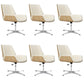 Contemporary Managers Chair Faux Leather and Chrome Frame Desk Chair Beige 6 Piece Set Casters Not Included Clearhalo 'furn' 'furn_office_chair' 'Furniture' 'Office Chairs' 'Office Furniture' 'office_chair' 6536780