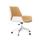 Contemporary Managers Chair Faux Leather and Chrome Frame Desk Chair Off-White 1 Piece Casters Included Clearhalo 'furn' 'furn_office_chair' 'Furniture' 'Office Chairs' 'Office Furniture' 'office_chair' 6536782
