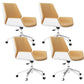 Contemporary Managers Chair Faux Leather and Chrome Frame Desk Chair 4 Piece Set Casters Included Clearhalo 'furn' 'furn_office_chair' 'Furniture' 'Office Chairs' 'Office Furniture' 'office_chair' 6536784