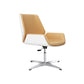 Contemporary Managers Chair Faux Leather and Chrome Frame Desk Chair Off-White 1 Piece Casters Not Included Clearhalo 'furn' 'furn_office_chair' 'Furniture' 'Office Chairs' 'Office Furniture' 'office_chair' 6536787