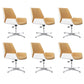 Contemporary Managers Chair Faux Leather and Chrome Frame Desk Chair Off-White 6 Piece Set Casters Not Included Clearhalo 'furn' 'furn_office_chair' 'Furniture' 'Office Chairs' 'Office Furniture' 'office_chair' 6536790