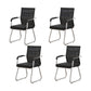 Modern Desk Chair No Distressing Fixed Arms No Wheels Office Chair Black 4 Piece Set Clearhalo 'furn' 'furn_office_chair' 'Furniture' 'Office Chairs' 'Office Furniture' 'office_chair' 6536876