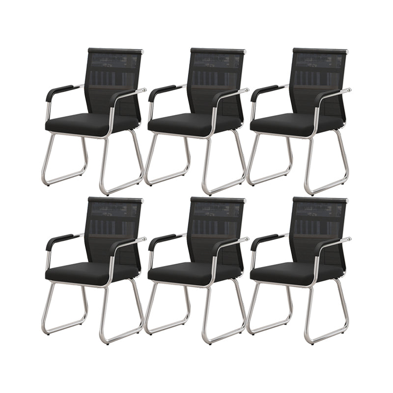 Modern Desk Chair No Distressing Fixed Arms No Wheels Office Chair Black 6 Piece Set Clearhalo 'furn' 'furn_office_chair' 'Furniture' 'Office Chairs' 'Office Furniture' 'office_chair' 6536879
