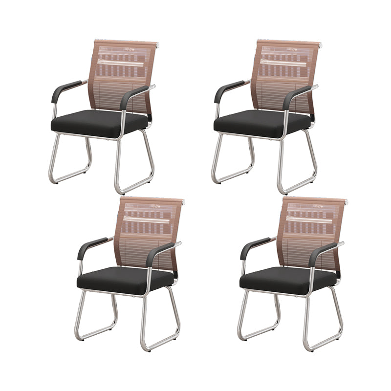 Modern Desk Chair No Distressing Fixed Arms No Wheels Office Chair Golden 4 Piece Set Clearhalo 'furn' 'furn_office_chair' 'Furniture' 'Office Chairs' 'Office Furniture' 'office_chair' 6536886