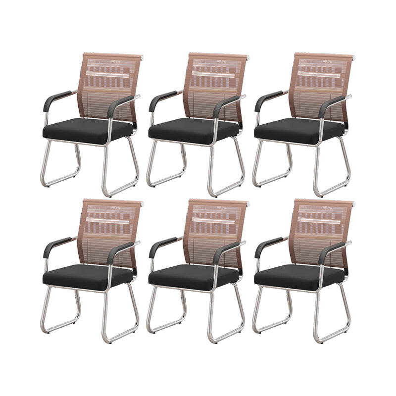 Modern Desk Chair No Distressing Fixed Arms No Wheels Office Chair Golden 6 Piece Set Clearhalo 'furn' 'furn_office_chair' 'Furniture' 'Office Chairs' 'Office Furniture' 'office_chair' 6536887
