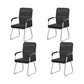 Modern Desk Chair No Distressing Fixed Arms No Wheels Office Chair Black-Black 4 Piece Set Clearhalo 'furn' 'furn_office_chair' 'Furniture' 'Office Chairs' 'Office Furniture' 'office_chair' 6536896