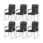 Modern Desk Chair No Distressing Fixed Arms No Wheels Office Chair Black-Black 6 Piece Set Clearhalo 'furn' 'furn_office_chair' 'Furniture' 'Office Chairs' 'Office Furniture' 'office_chair' 6536897