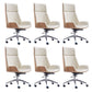 Contemporary Headrest Swivel Chair Executive High Back Office Chair Off-White 6 Piece Set Clearhalo 'furn' 'furn_office_chair' 'Furniture' 'Office Chairs' 'Office Furniture' 'office_chair' 6537050