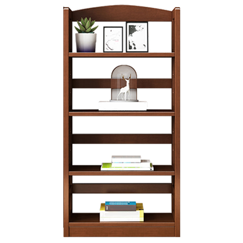 Contemporary Standard Bookshelf Wooden Open Back Bookcase with Shelves 23.6"L x 11.0"W x 49.8"H Nut-Brown Clearhalo 'Bookcases' 'furn' 'furn_bookcases' 'Furniture' 'Office Furniture' 6537147