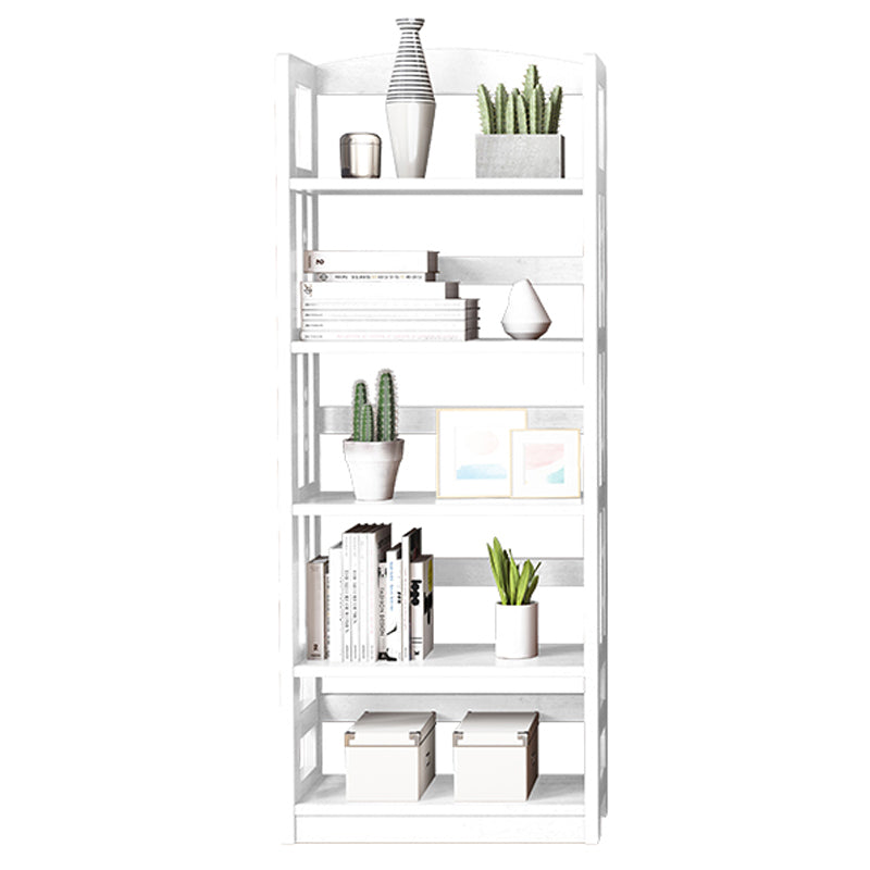 Contemporary Standard Bookshelf Wooden Open Back Bookcase with Shelves 23.6"L x 11.0"W x 62.2"H White Clearhalo 'Bookcases' 'furn' 'furn_bookcases' 'Furniture' 'Office Furniture' 6537150