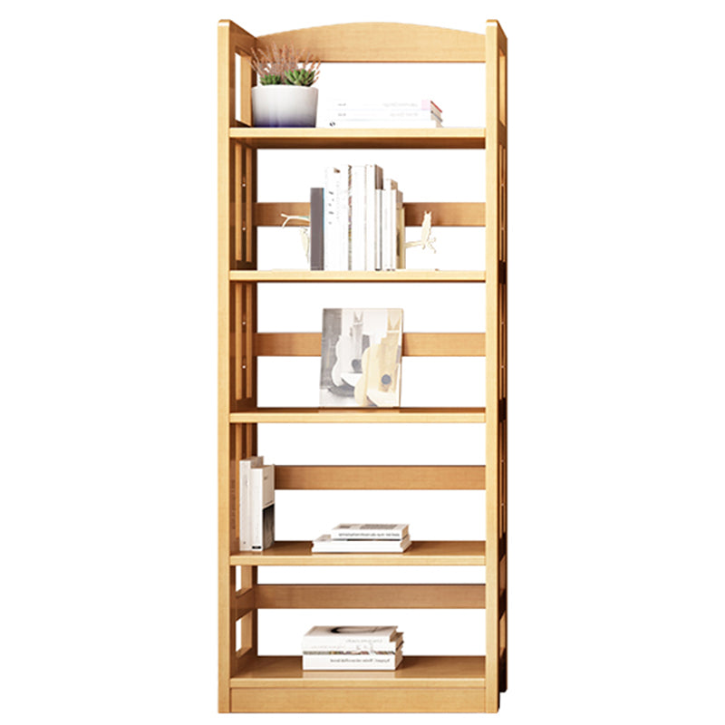 Contemporary Standard Bookshelf Wooden Open Back Bookcase with Shelves 23.6"L x 11.0"W x 62.2"H Natural Clearhalo 'Bookcases' 'furn' 'furn_bookcases' 'Furniture' 'Office Furniture' 6537152