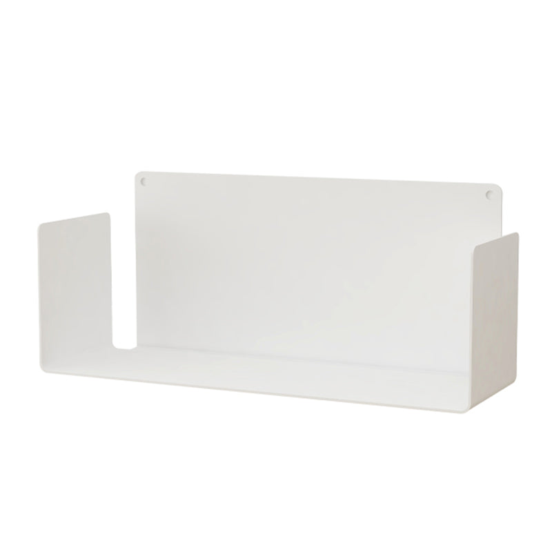 Libreria chiusa in metallo galleggiante contemporaneo con scaffali