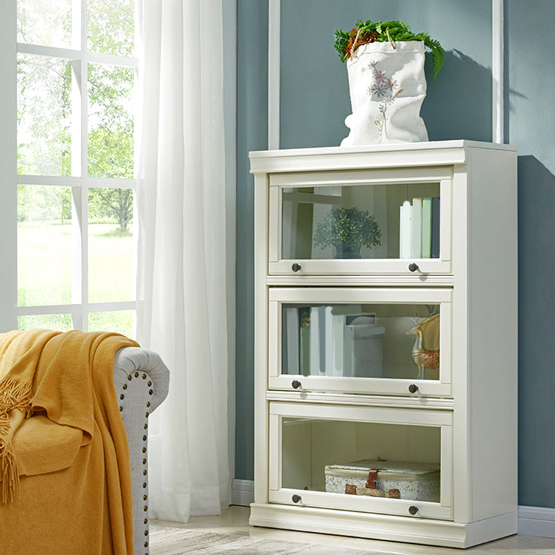 Contemporary Wooden Bookshelf White Standard Shelf Bookcase for Home Office