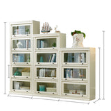 Contemporary Wooden Bookshelf White Standard Shelf Bookcase for Home Office