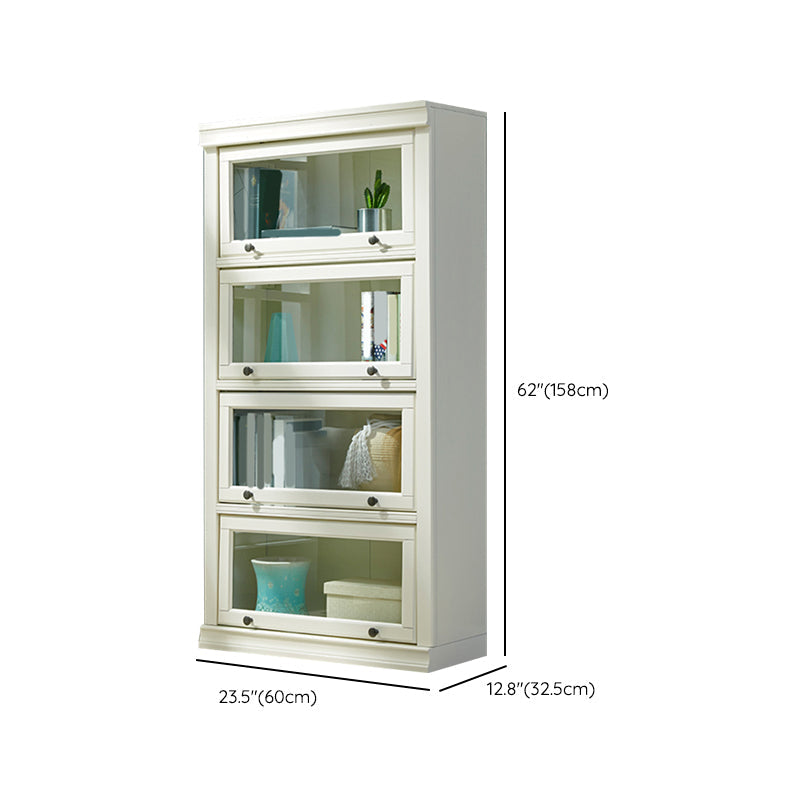 Contemporary Wooden Bookshelf White Standard Shelf Bookcase for Home Office