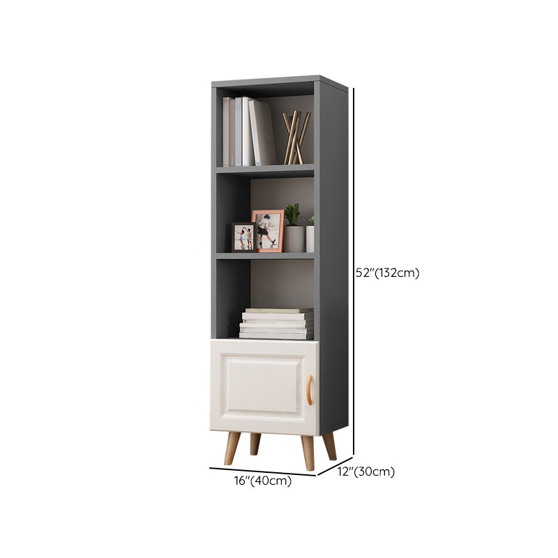 Contemporary Closed Back Bookshelf Standard Engineered Wood Bookcase