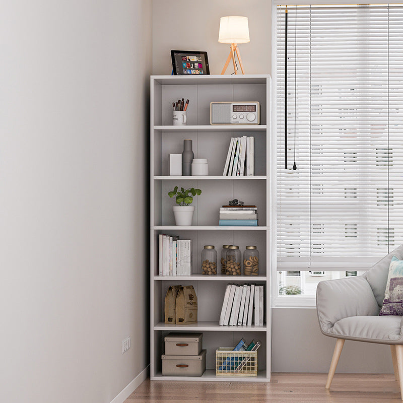 Closed Back Standard Bookcase Modern Engineered Wood Bookshelf