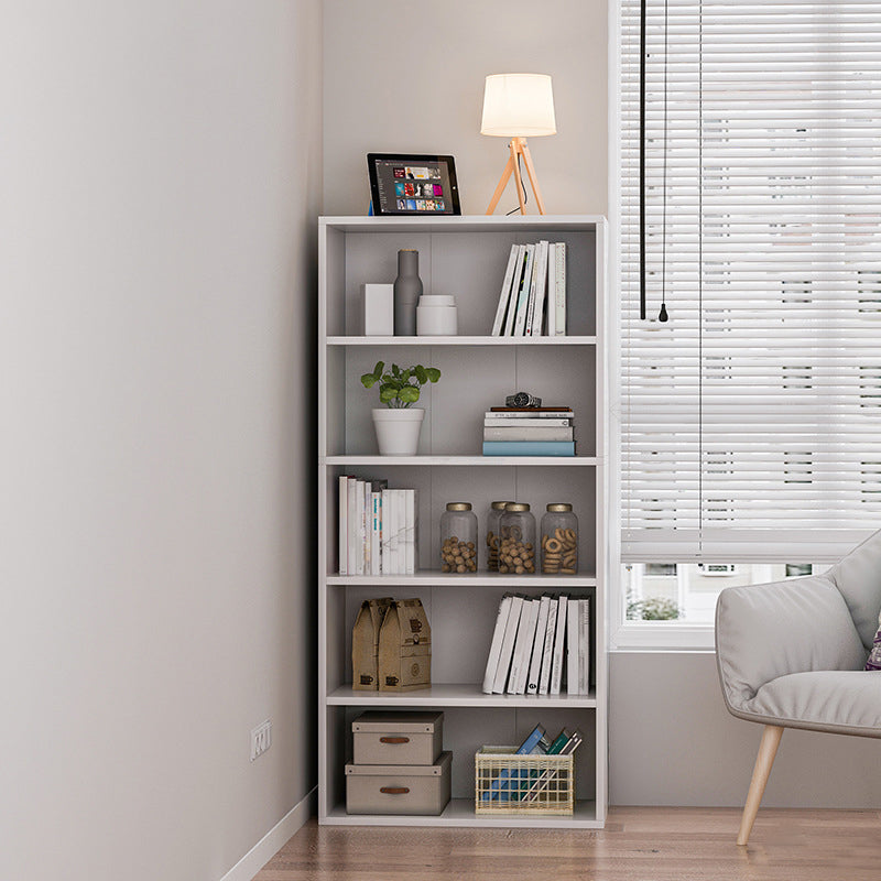 Closed Back Standard Bookcase Modern Engineered Wood Bookshelf