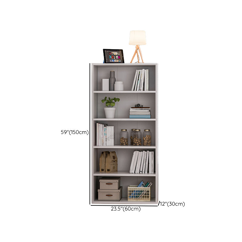 Closed Back Standard Bookcase Modern Engineered Wood Bookshelf