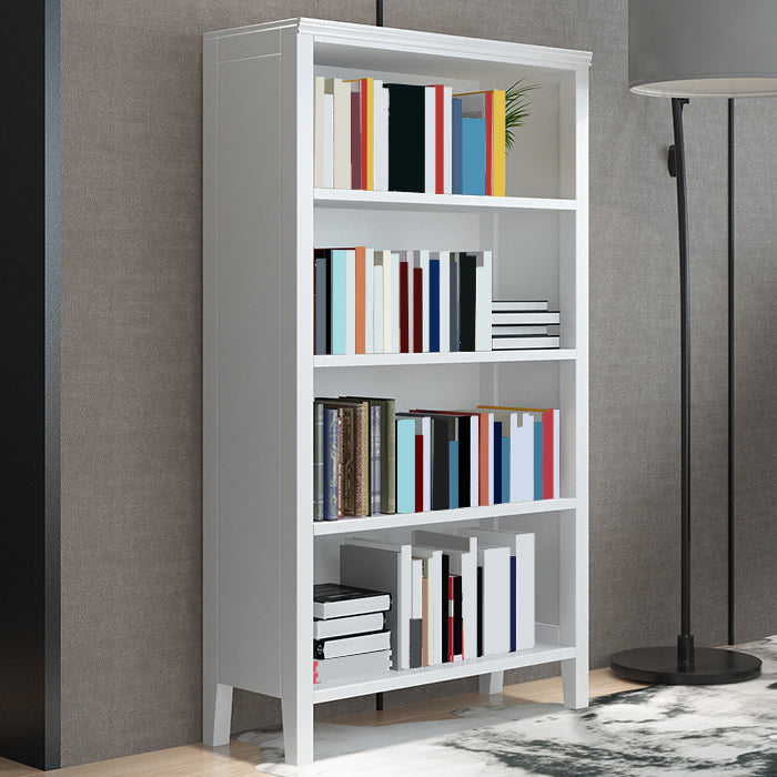 Contemporary Standard Bookcase Closed Back Wooden Bookshelf with Shelves 28.3"L x 12.6"W x 58.3"H White Drawer Not Included Clearhalo 'Bookcases' 'furn' 'furn_bookcases' 'Furniture' 'Office Furniture' 6537343