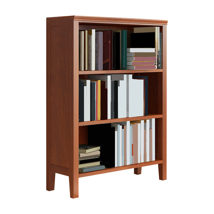 Contemporary Standard Bookcase Closed Back Wooden Bookshelf with Shelves 28.3"L x 12.6"W x 46.1"H Medium Wood Drawer Not Included Clearhalo 'Bookcases' 'furn' 'furn_bookcases' 'Furniture' 'Office Furniture' 6537348