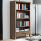 Contemporary Standard Bookcase Closed Back Wooden Bookshelf with Shelves 28.3"L x 12.6"W x 58.3"H Light Walnut 1 Clearhalo 'Bookcases' 'furn' 'furn_bookcases' 'Furniture' 'Office Furniture' 6537355