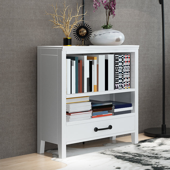 Contemporary Standard Bookcase Closed Back Wooden Bookshelf with Shelves 28.3"L x 12.6"W x 33.9"H White 1 Clearhalo 'Bookcases' 'furn' 'furn_bookcases' 'Furniture' 'Office Furniture' 6537357