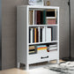 Contemporary Standard Bookcase Closed Back Wooden Bookshelf with Shelves 28.3"L x 12.6"W x 46.1"H White 1 Clearhalo 'Bookcases' 'furn' 'furn_bookcases' 'Furniture' 'Office Furniture' 6537360