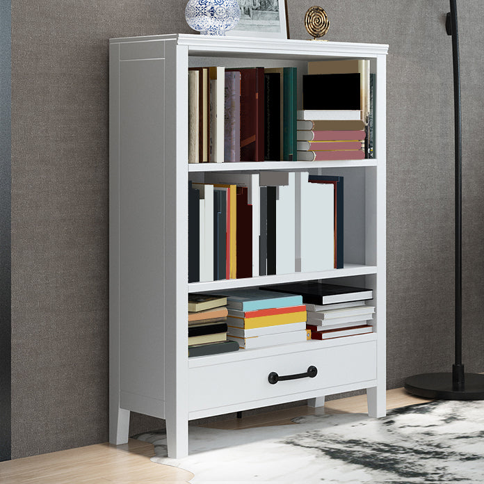 Contemporary Standard Bookcase Closed Back Wooden Bookshelf with Shelves 28.3"L x 12.6"W x 46.1"H White 1 Clearhalo 'Bookcases' 'furn' 'furn_bookcases' 'Furniture' 'Office Furniture' 6537360