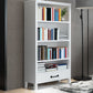 Contemporary Standard Bookcase Closed Back Wooden Bookshelf with Shelves 28.3"L x 12.6"W x 58.3"H White 1 Clearhalo 'Bookcases' 'furn' 'furn_bookcases' 'Furniture' 'Office Furniture' 6537361
