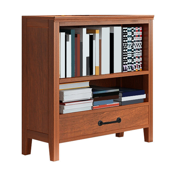 Contemporary Standard Bookcase Closed Back Wooden Bookshelf with Shelves 28.3"L x 12.6"W x 33.9"H Medium Wood 1 Clearhalo 'Bookcases' 'furn' 'furn_bookcases' 'Furniture' 'Office Furniture' 6537363