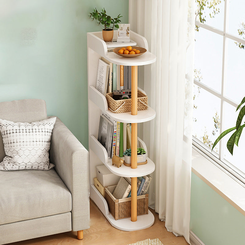 Engineered Wood Bookcase Standard Contemporary Bookshelf with Shelves 18.9"L x 9.4"W x 40.6"H Off-White Clearhalo 'Bookcases' 'furn' 'furn_bookcases' 'Furniture' 'Office Furniture' 6537418