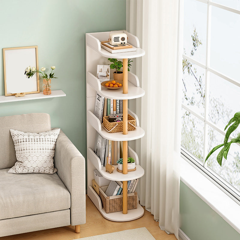 Engineered Wood Bookcase Standard Contemporary Bookshelf with Shelves 19"L x 12"W x 53"H Off-White Clearhalo 'Bookcases' 'furn' 'furn_bookcases' 'Furniture' 'Office Furniture' 6537427