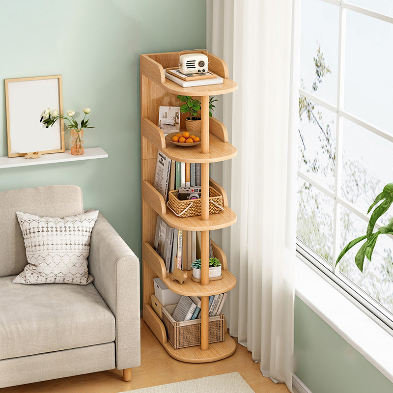 Engineered Wood Bookcase Standard Contemporary Bookshelf with Shelves 19"L x 12"W x 53"H Natural Clearhalo 'Bookcases' 'furn' 'furn_bookcases' 'Furniture' 'Office Furniture' 6537428