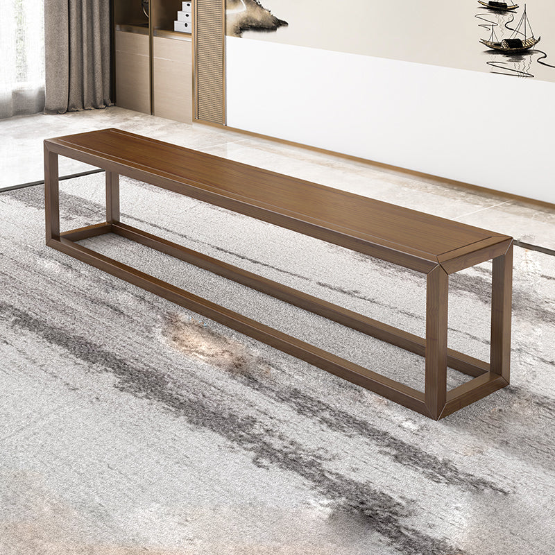 11.7-inch Width Rectangle Seating Bench Mid-Century Modern Solid Wood Bench Dark Coffee Clearhalo 'Benches' 'Chairs & Seating' 'furn' 'furn_benches' 'Furniture' 'Living Room Furniture' 6537483