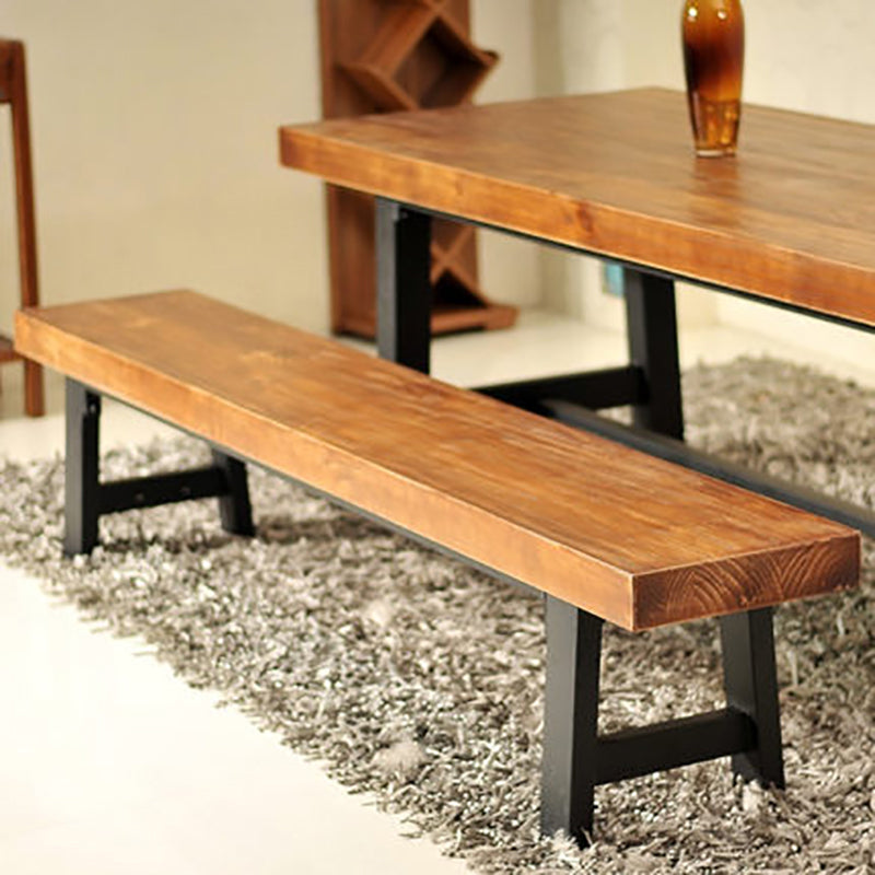 11.7-inch Width Rectangle Seating Bench Mid-Century Modern Solid Wood Bench Brown Clearhalo 'Benches' 'Chairs & Seating' 'furn' 'furn_benches' 'Furniture' 'Living Room Furniture' 6537484