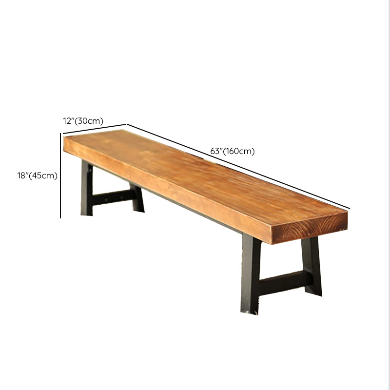 11.7-inch Width Rectangle Seating Bench Mid-Century Modern Solid Wood Bench Clearhalo 'Benches' 'Chairs & Seating' 'furn' 'furn_benches' 'Furniture' 'Living Room Furniture' 6537494