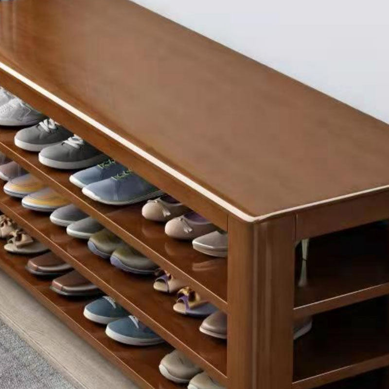 Banca moderna della metà del secolo Banca in legno di gomma Punta per le scarpe a colori solidi