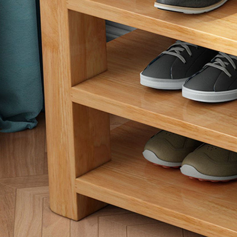 Banca moderna della metà del secolo Banca in legno di gomma Punta per le scarpe a colori solidi