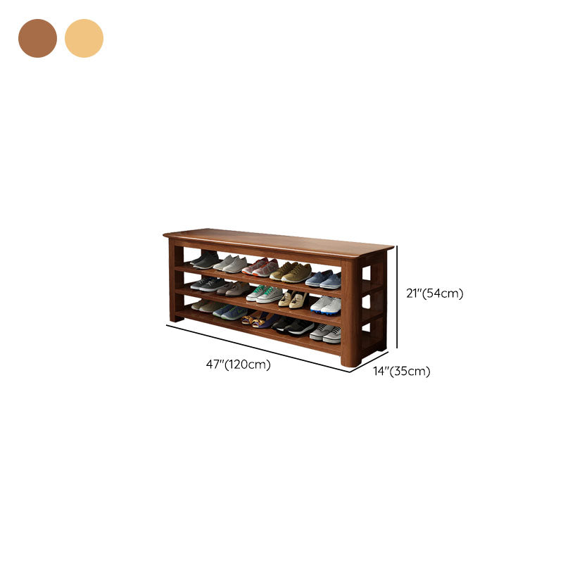 Banca moderna della metà del secolo Banca in legno di gomma Punta per le scarpe a colori solidi