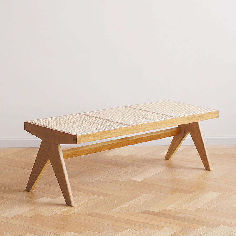 Mid-Century Modern Rectangle Bench Bedroom Seating Bench with Legs 50.4"L x 17.7"W x 17.7"H Natural Clearhalo 'Benches' 'Chairs & Seating' 'furn' 'furn_benches' 'Furniture' 'Living Room Furniture' 6537528