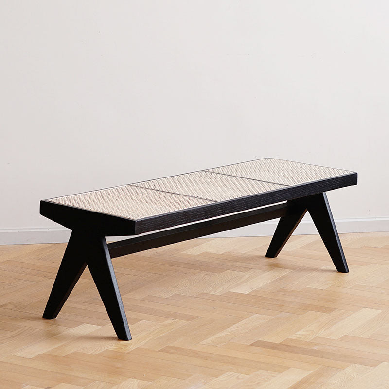 Mid-Century Modern Rectangle Bench Bedroom Seating Bench with Legs 50.4"L x 17.7"W x 17.7"H Black Clearhalo 'Benches' 'Chairs & Seating' 'furn' 'furn_benches' 'Furniture' 'Living Room Furniture' 6537533