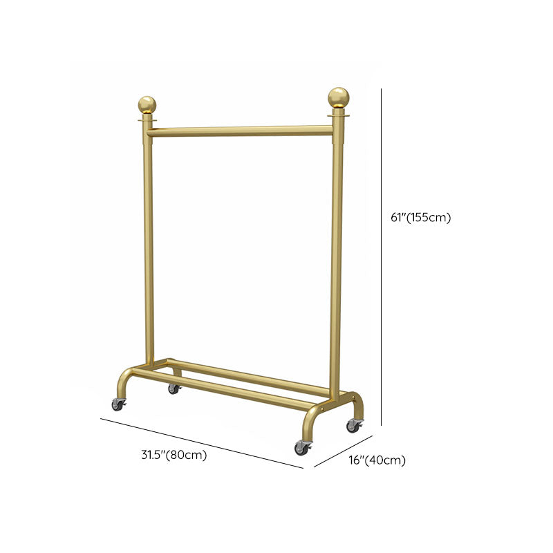 Rack de manteau contemporain métal rail suspendu étagère inférieure et crochets