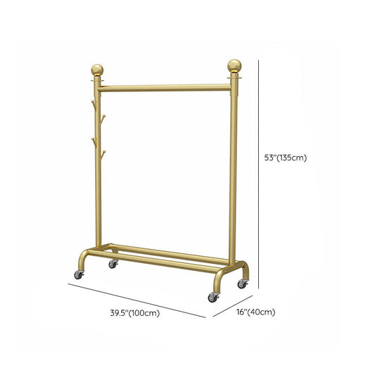 Rack de manteau contemporain métal rail suspendu étagère inférieure et crochets