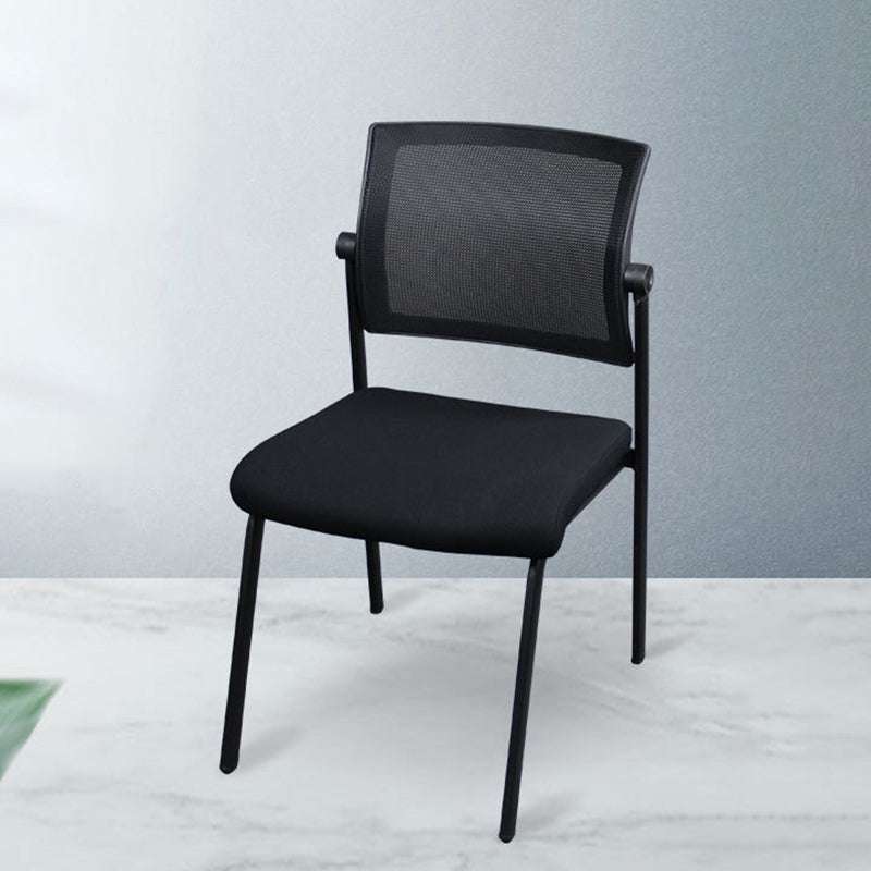 Silla de oficina con respaldo medio lateral de microfibra, silla de rejilla de aire moderna y transpirable