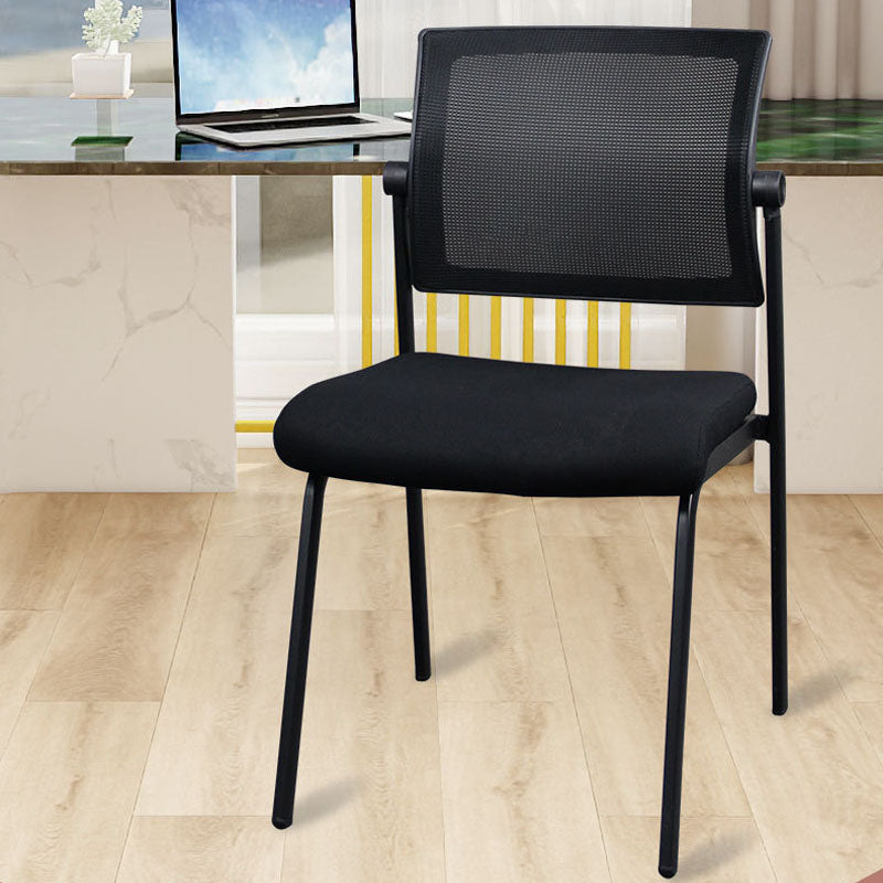 Silla de oficina con respaldo medio lateral de microfibra, silla de rejilla de aire moderna y transpirable