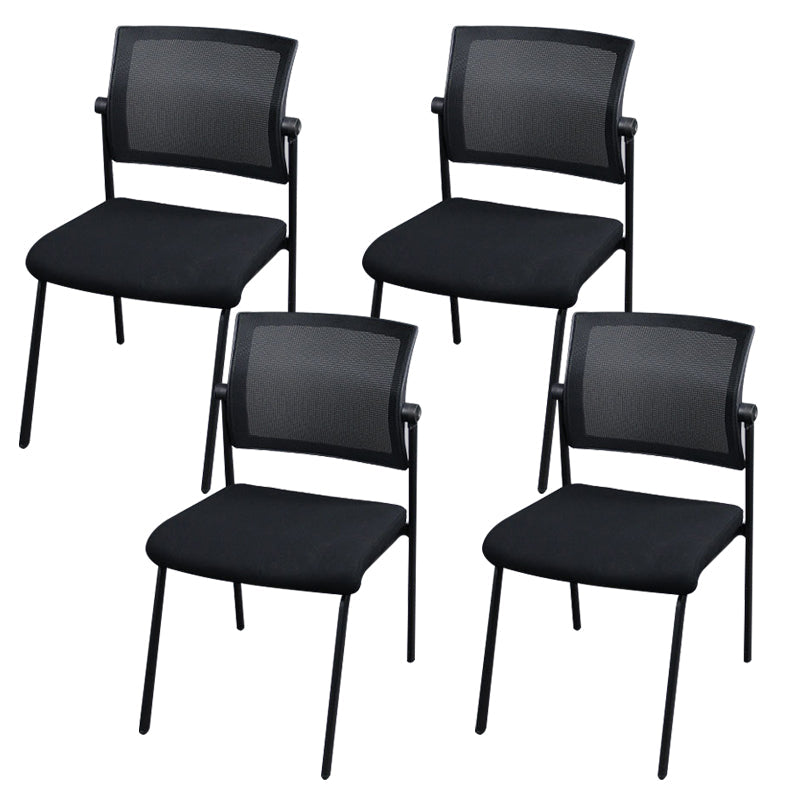 Silla de oficina con respaldo medio lateral de microfibra, silla de rejilla de aire moderna y transpirable